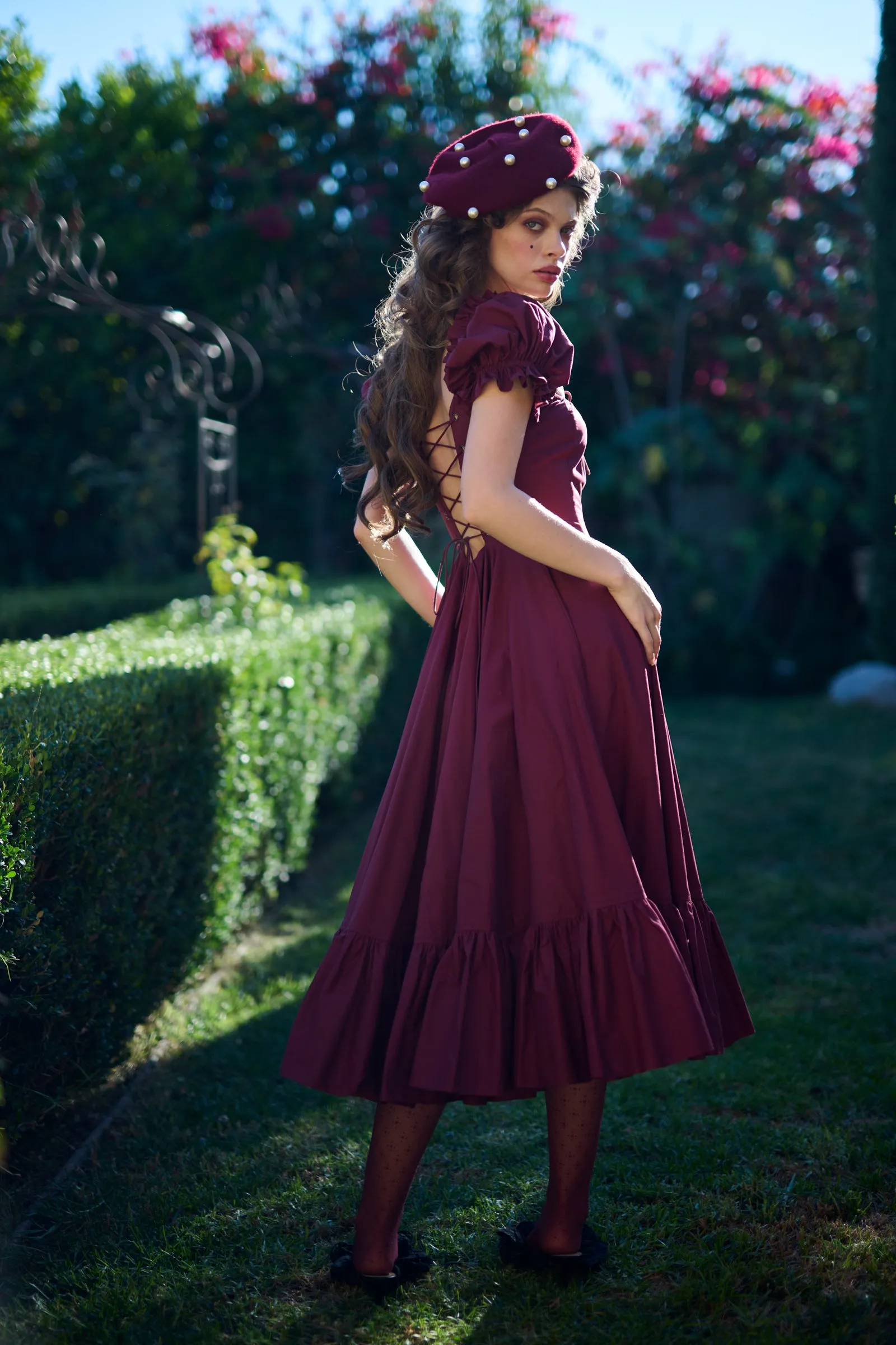 The Bordeaux Foxglove Dress