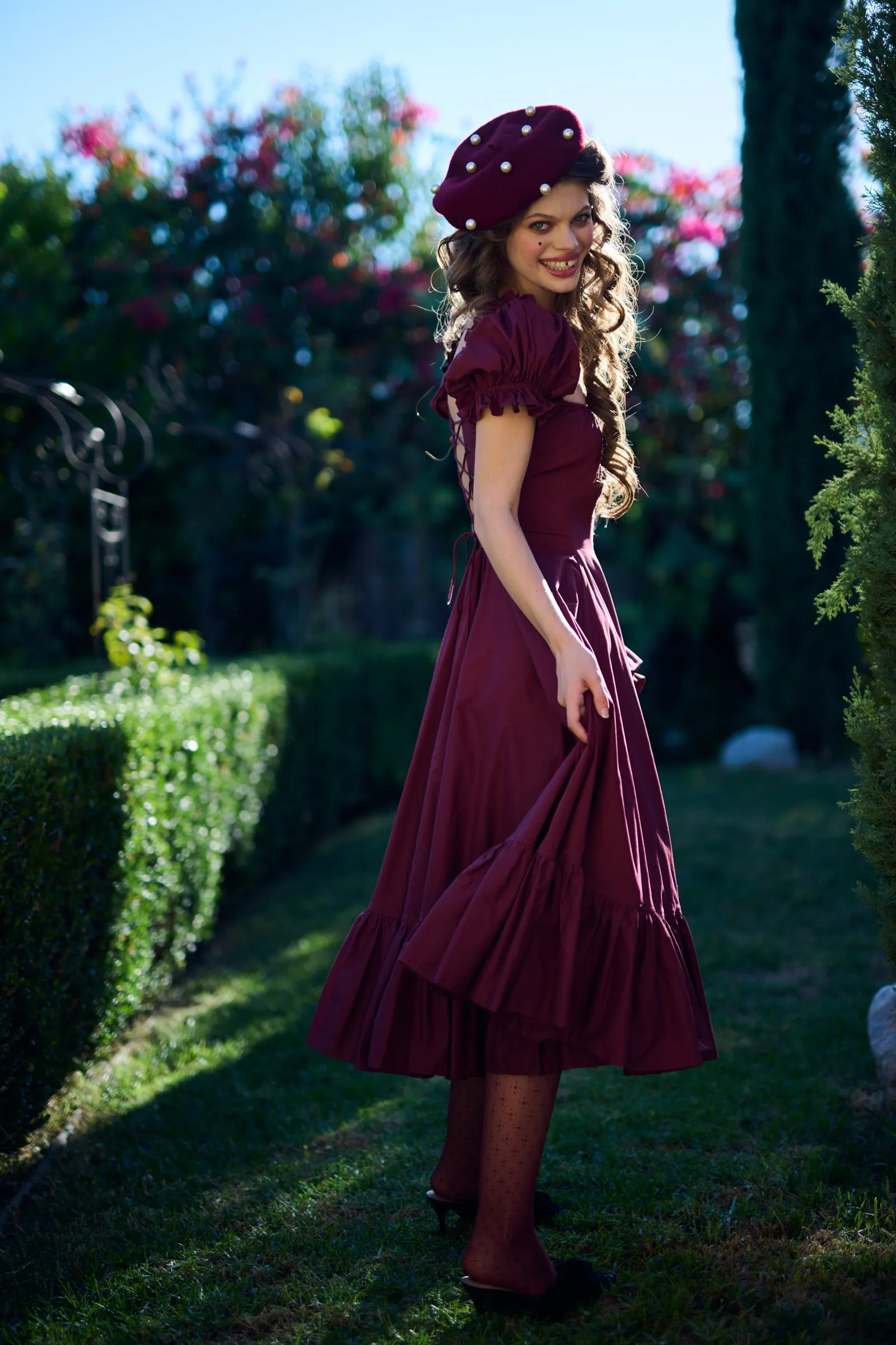 The Bordeaux Foxglove Dress