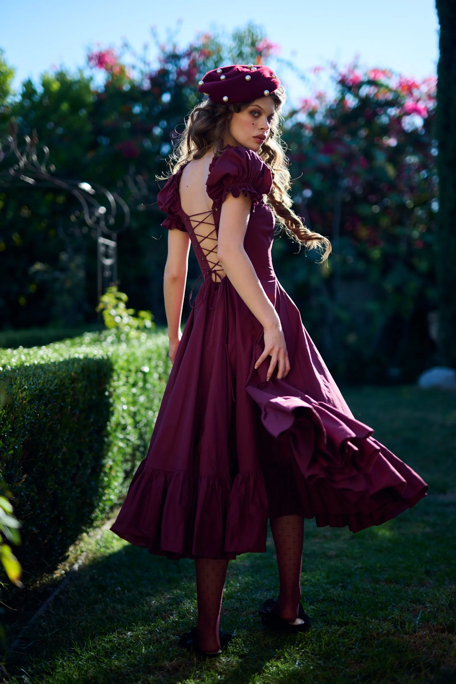 The Bordeaux Foxglove Dress