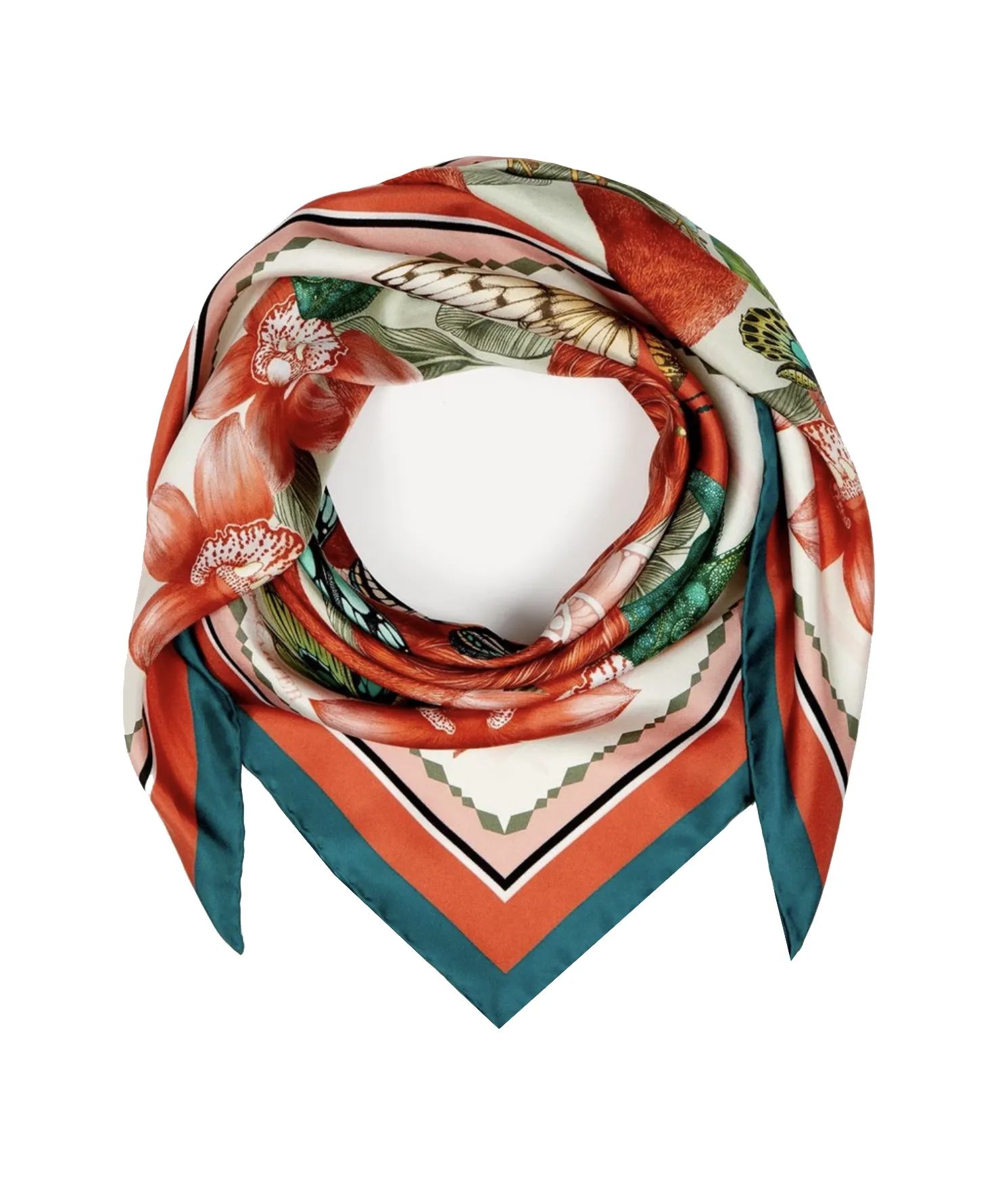 The Flamingo Fiesta Scarf - Crimson | 65x65cm