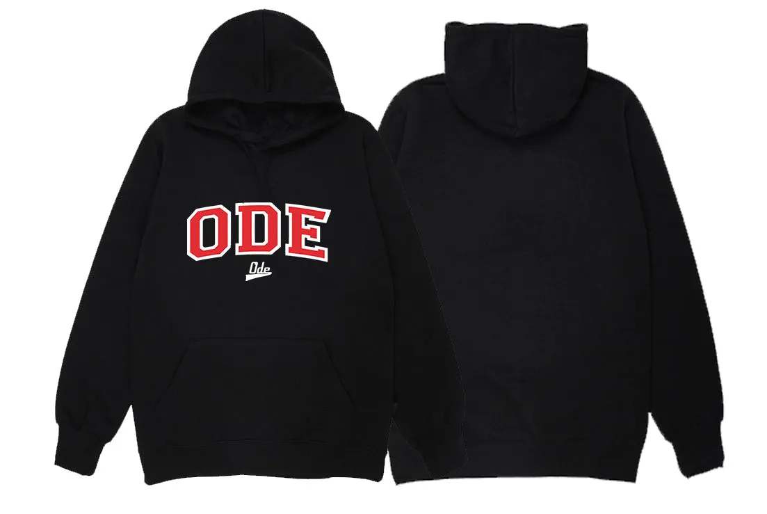 The ODE Script Hoodie- Black/Red