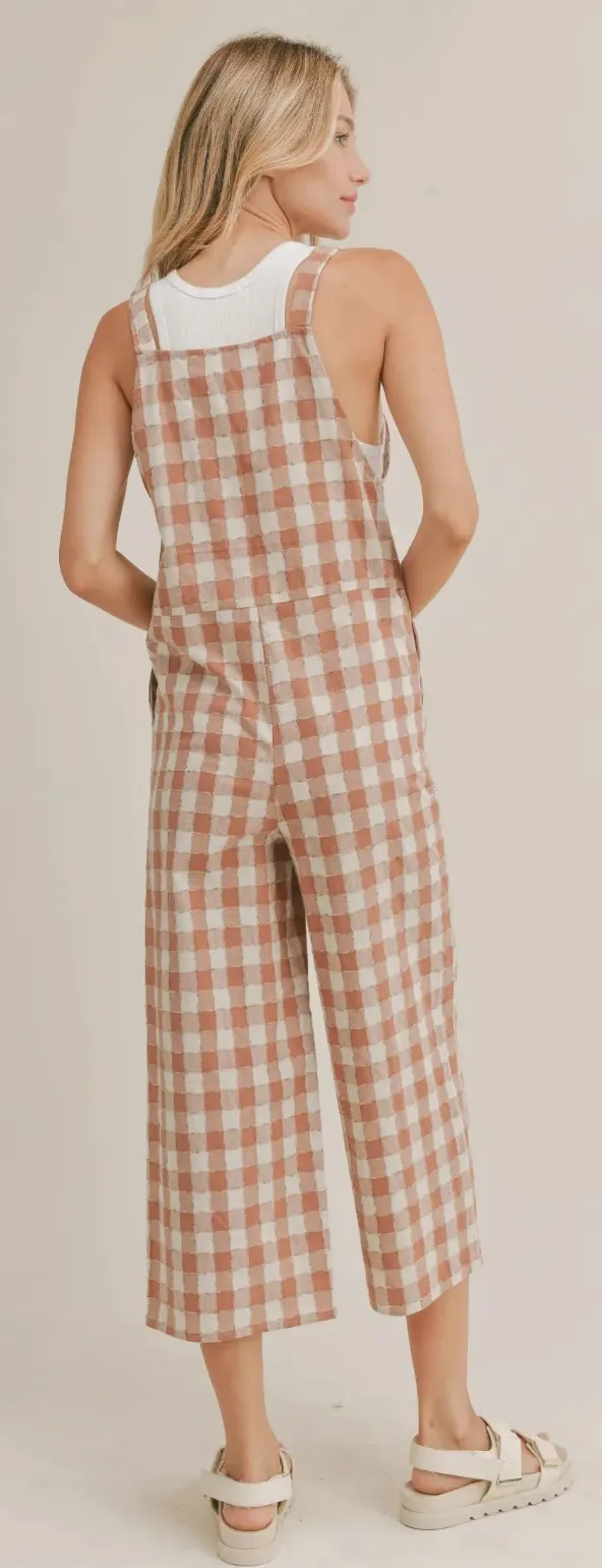 The Texas Checkered Overall - Mauve