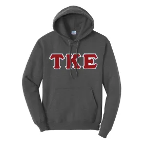 TKE Dark Heather Hoodie with Sewn On Letters