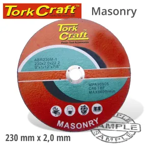 TORK CRAFT CUTTING DISC MASONRY 230 X 2.0 X 22.22MM ABR230M-1