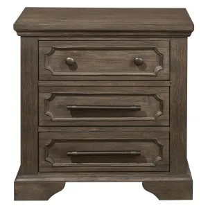 Toulon Night Stand Distressed Dark Oak