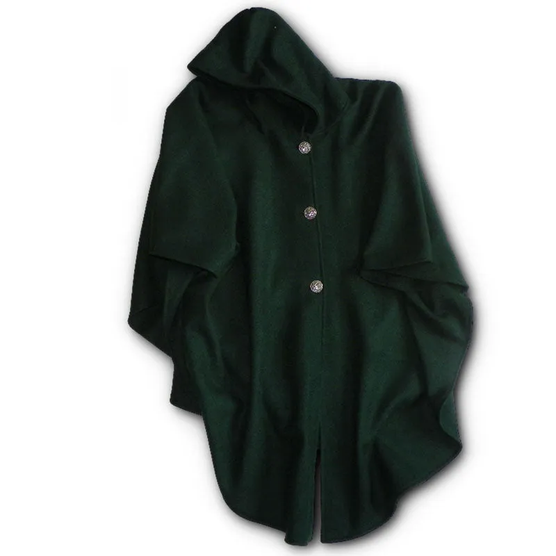 Traditional Button Cape - Spruce Green