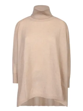 Turtle Neck Nude Poncho