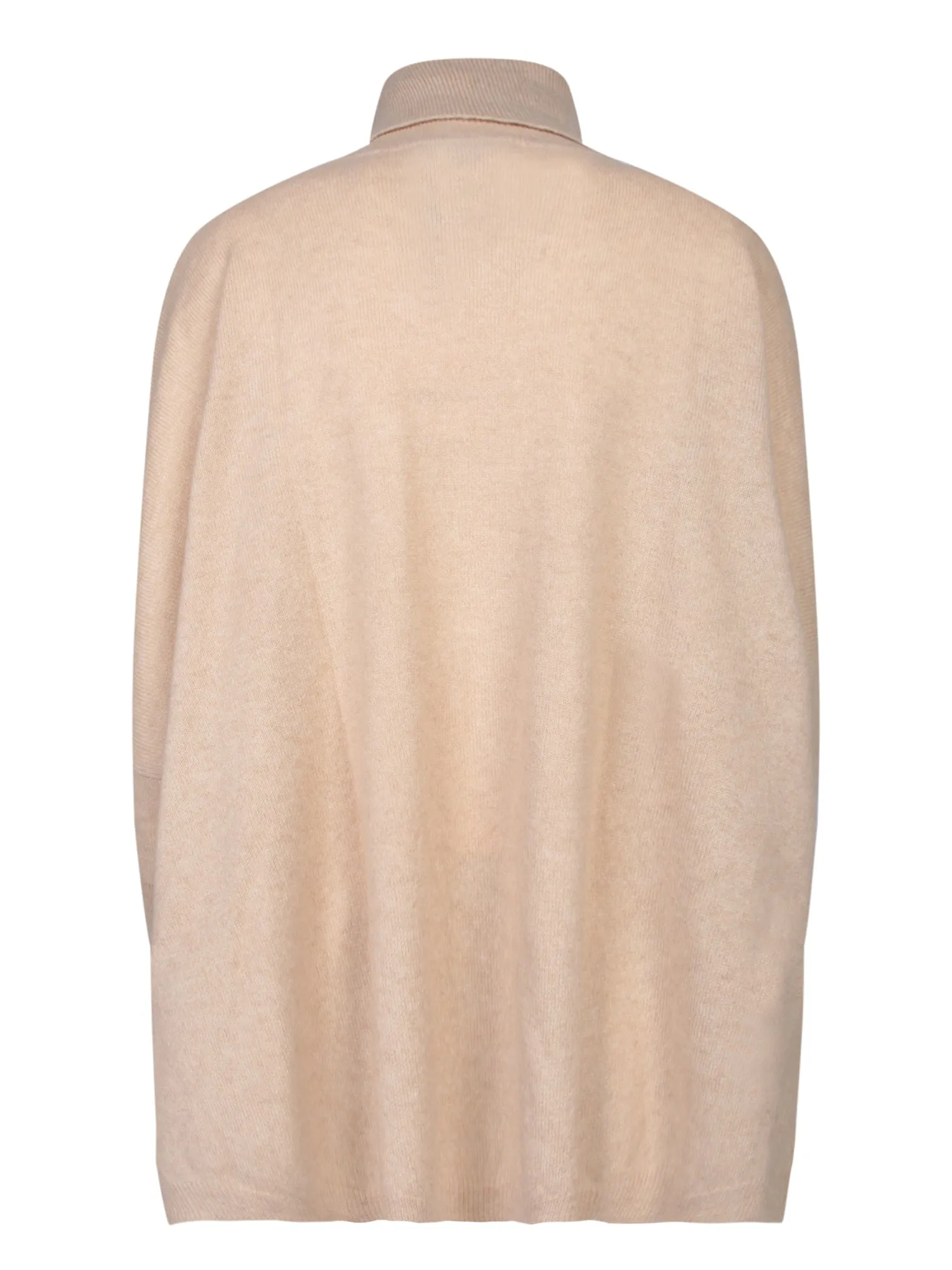 Turtle Neck Nude Poncho