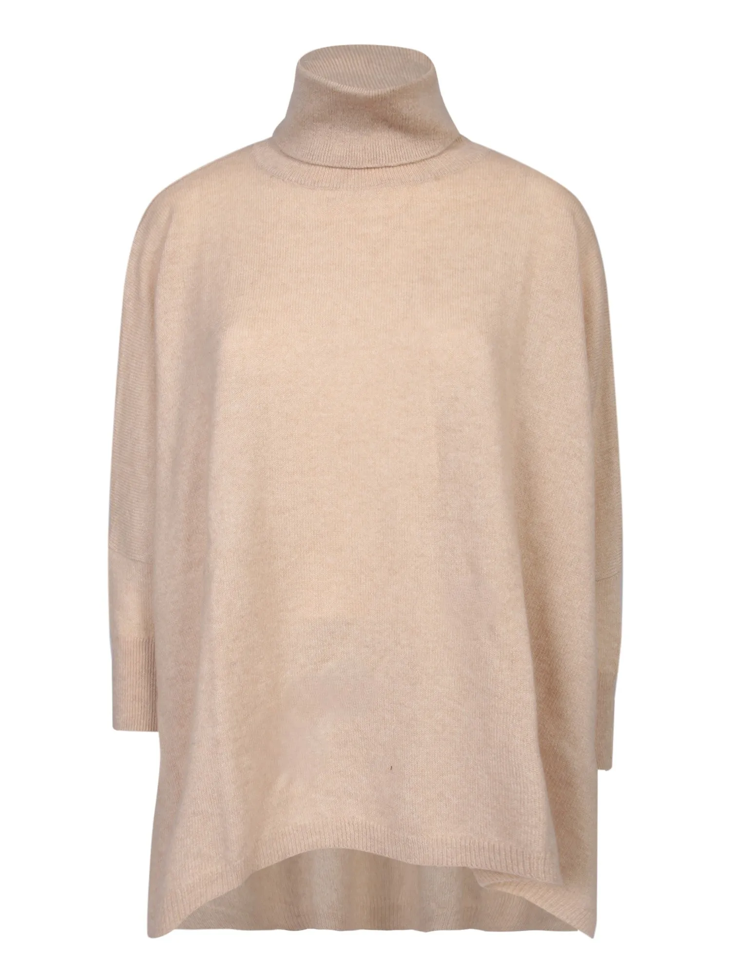 Turtle Neck Nude Poncho