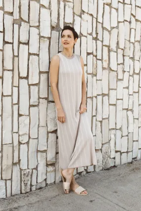 TWO-TONE RIB DRESS IN HIGH TWIST COTTON