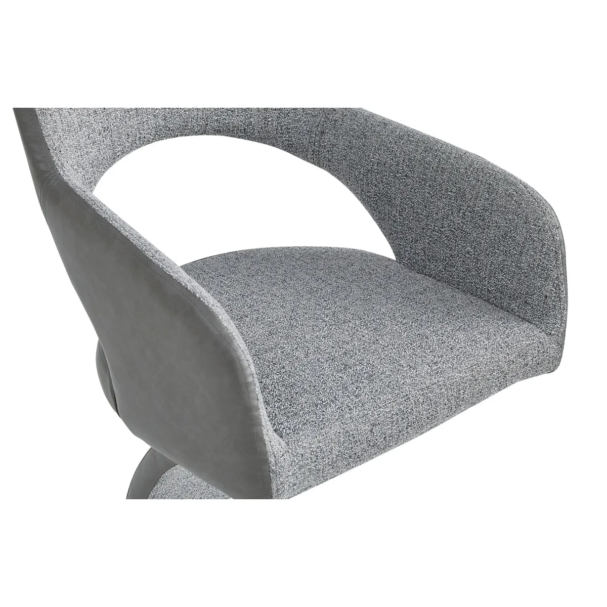 Ultra-Modern Grey & Chrome Side Chair - Set of 2