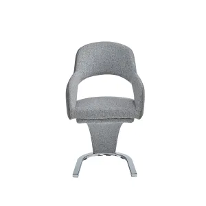 Ultra-Modern Grey & Chrome Side Chair - Set of 2