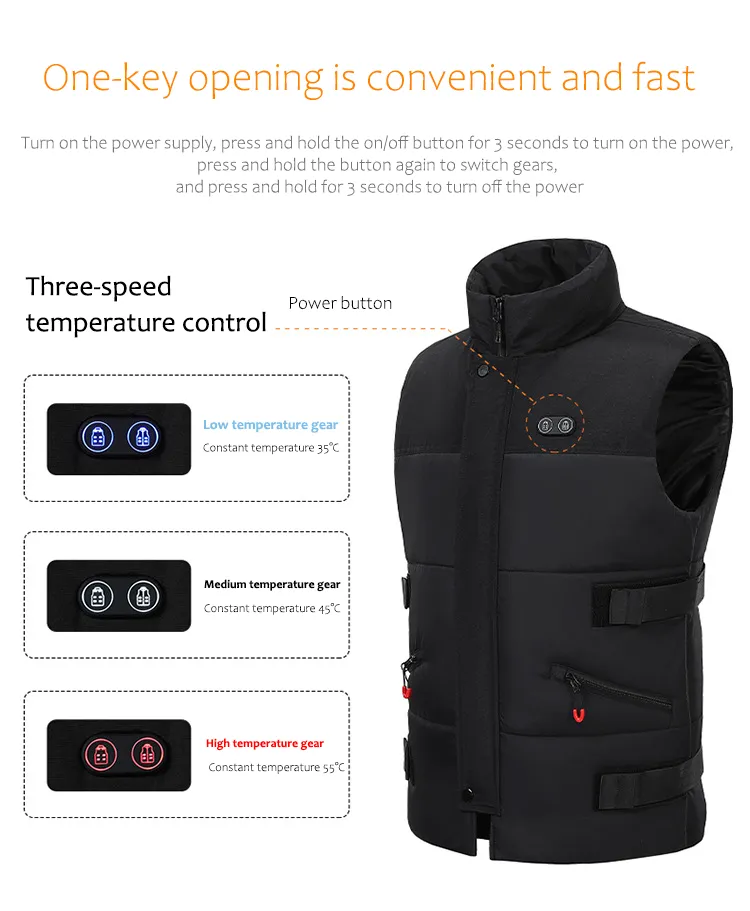 Unisex 8 Area Smart Heated Gilet