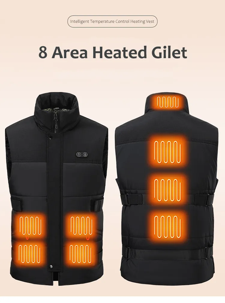 Unisex 8 Area Smart Heated Gilet