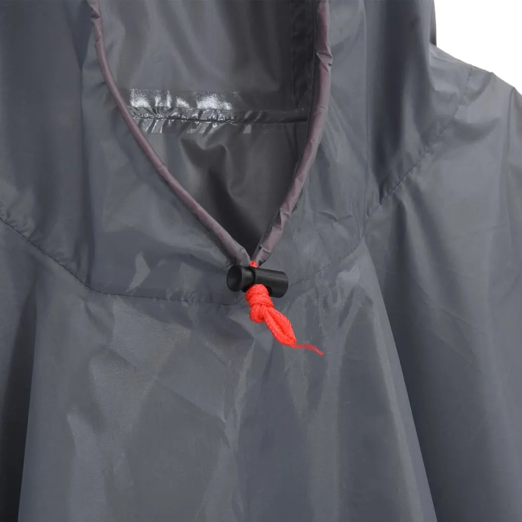 vidaXL Rain Poncho with Hood 2-in-1 Design Grey and Orange 223x145 cm