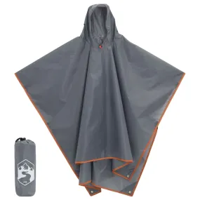 vidaXL Rain Poncho with Hood 2-in-1 Design Grey and Orange 223x145 cm