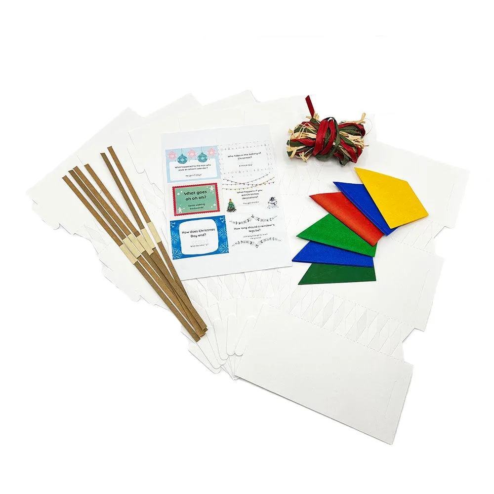 White Linen-Effect Christmas Cracker Making Kit (6)