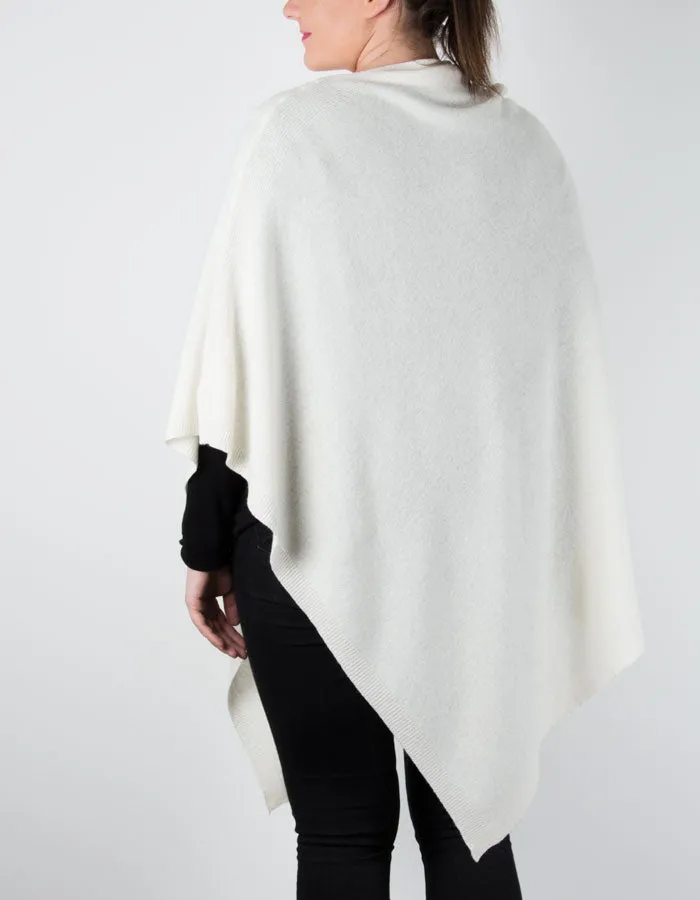 White Poncho Cashmere Mix