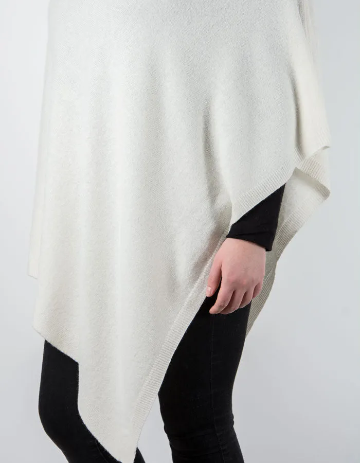 White Poncho Cashmere Mix