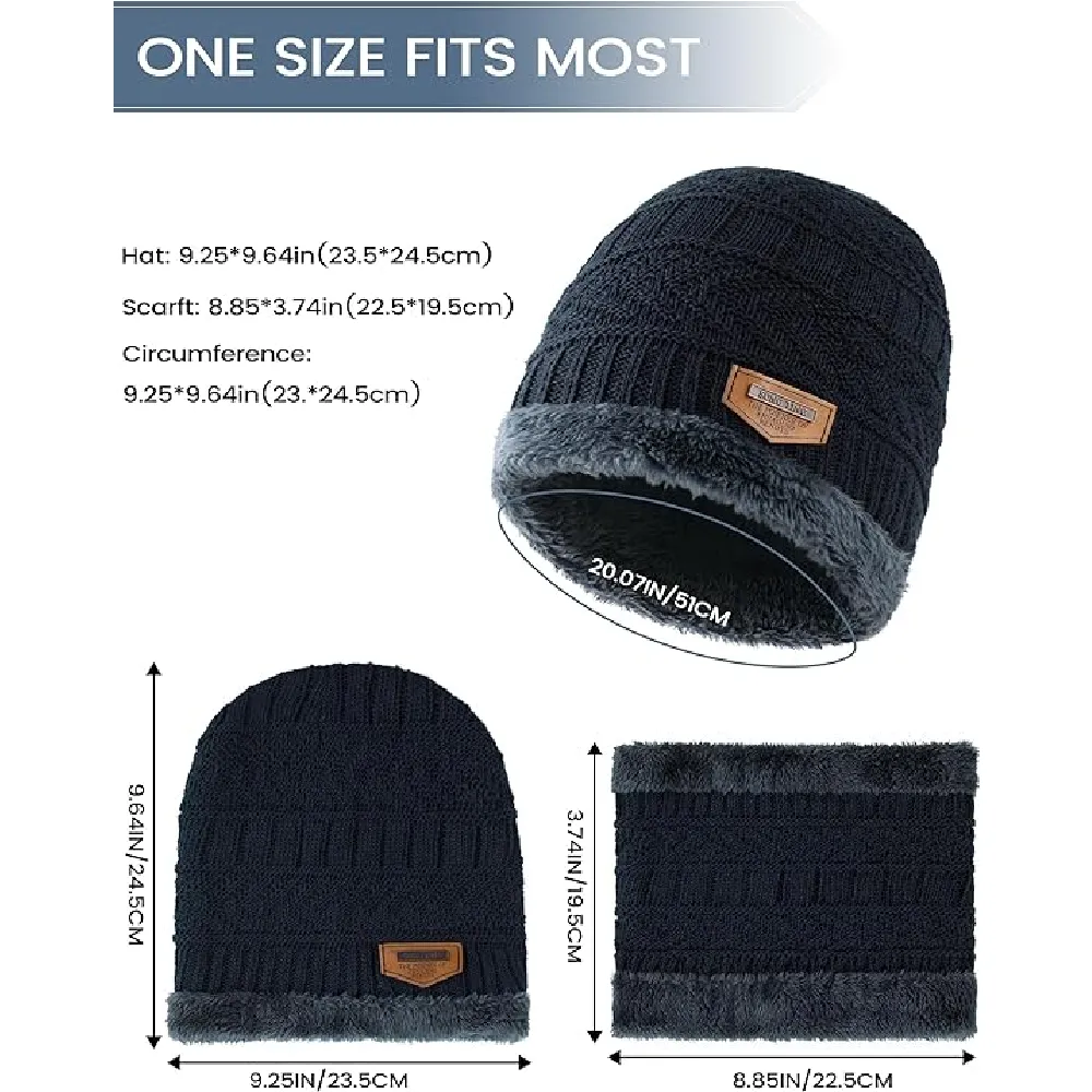 Winter Hats for Women/Men | Beanies Hats Neck Scarfs Set Warm Slouchy Beanie