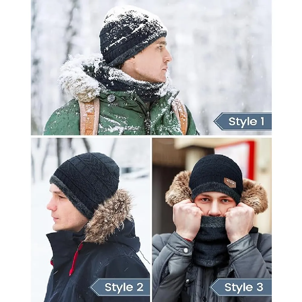 Winter Hats for Women/Men | Beanies Hats Neck Scarfs Set Warm Slouchy Beanie