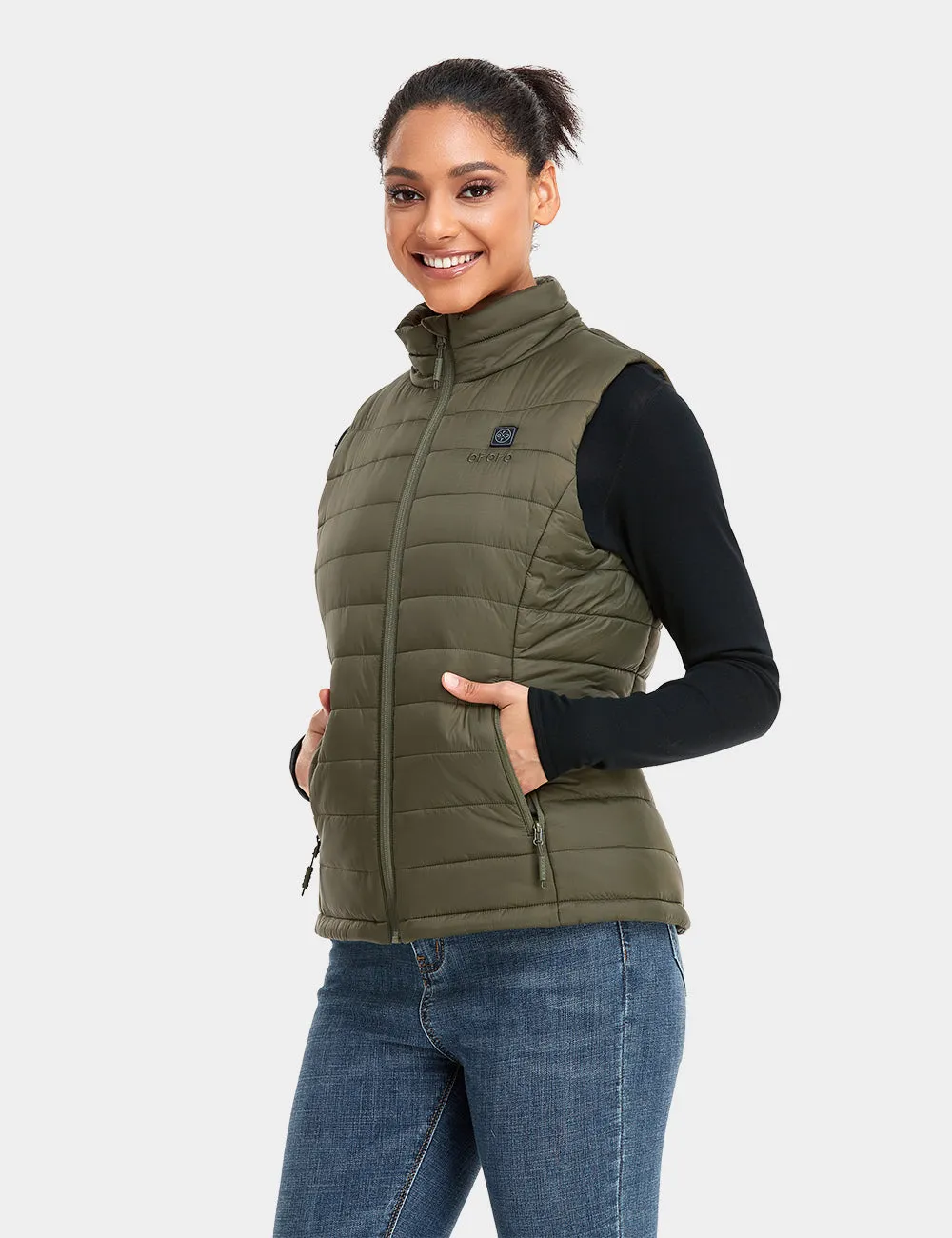 Women's Classic Heated Vest - White / Green / Red (Apparel Only)