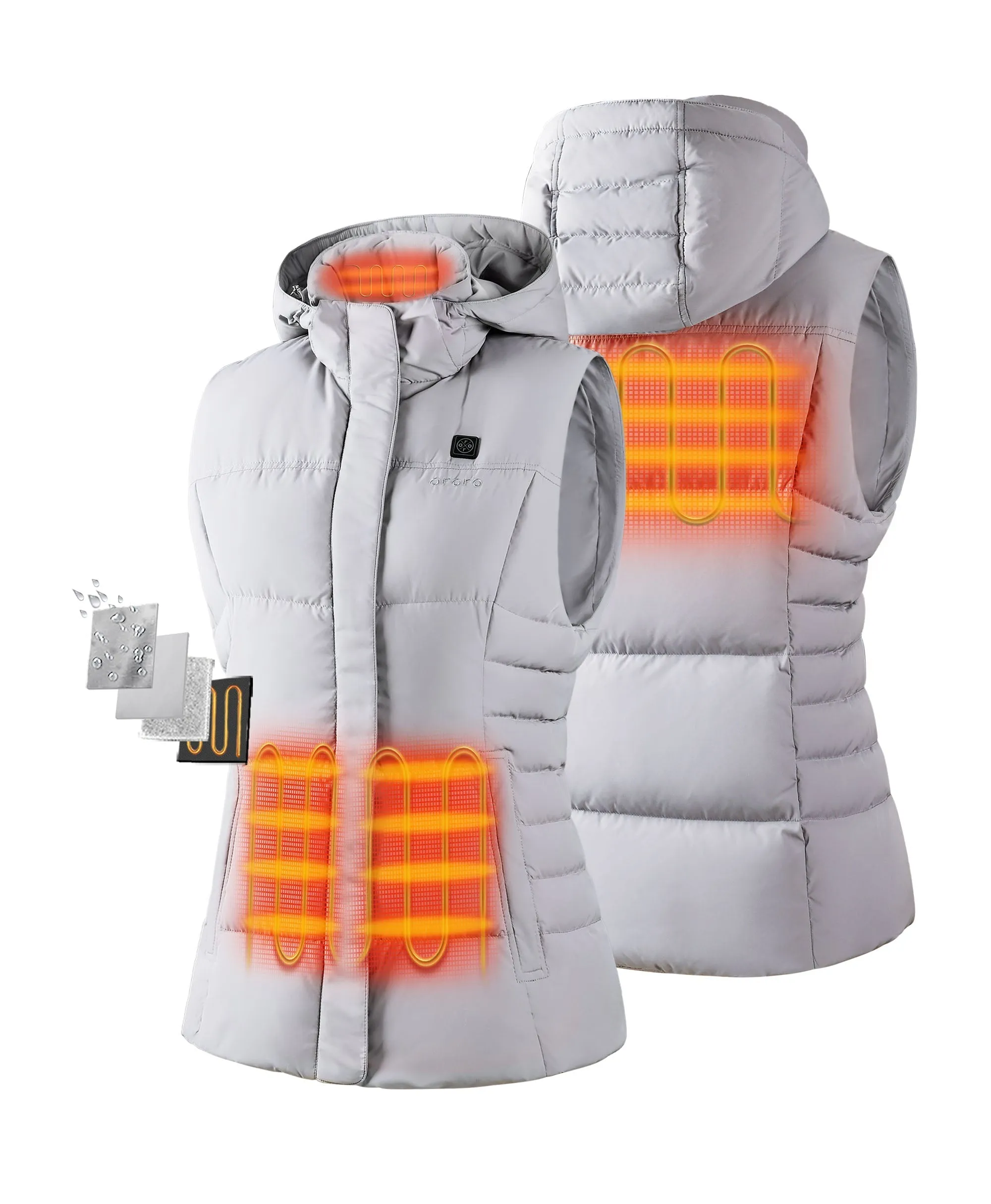 Women's Heated Down Vest - Slim Fit