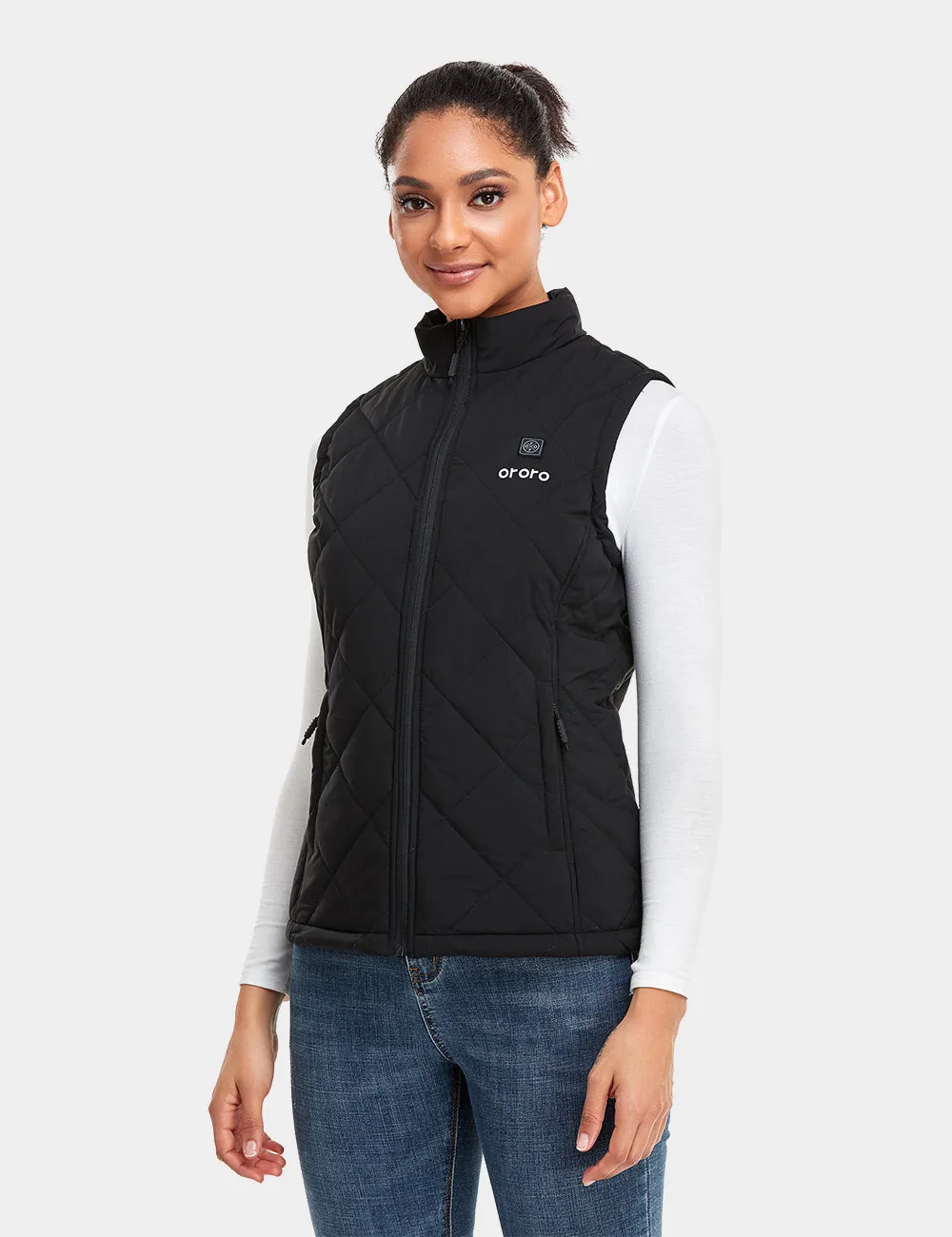 Women's Heated Quilted Vest - Black