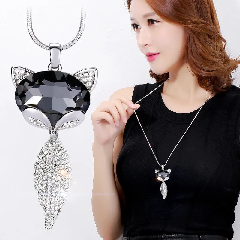 Women's Pendant Crystal Necklace Jewelry Sweater Accessories Pendant for girls