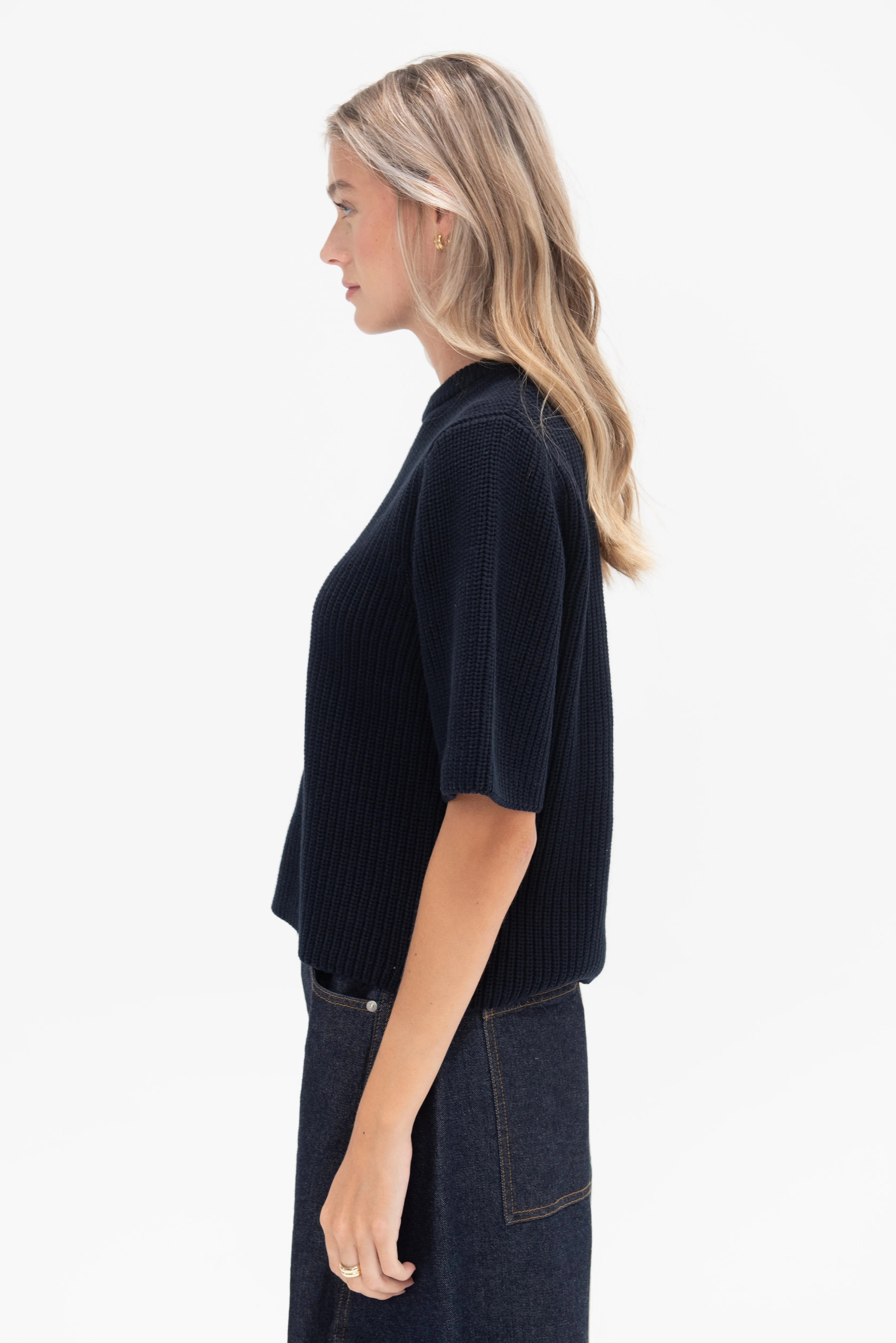 Yasu Organic Top, Navy