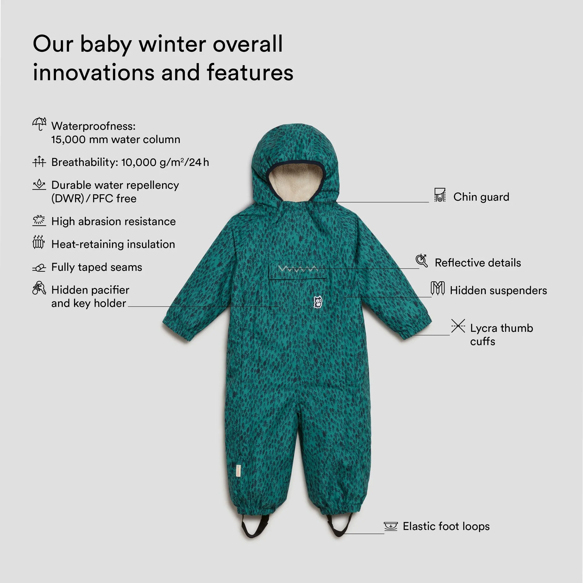 Zack baby winter overall "Forest"